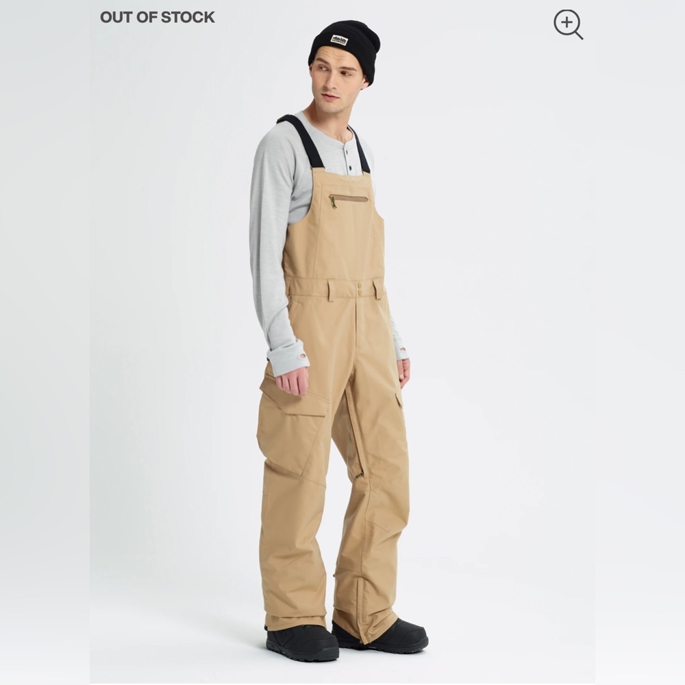 Men's Burton Reserve Bibs Pants | Men’s M | Kelp Khaki
